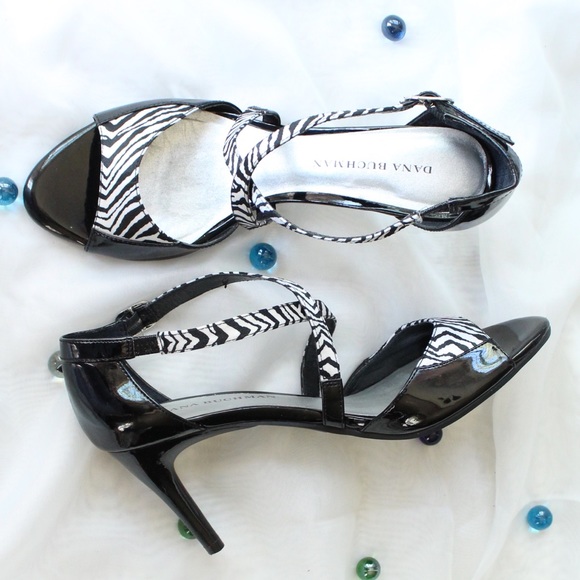 Shoes - Dana Buchman | Zebra Black Peep Toe Pump Heels